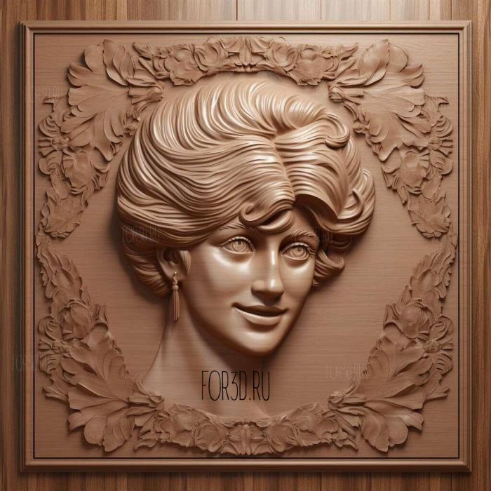 Princess Diana 3 stl model for CNC